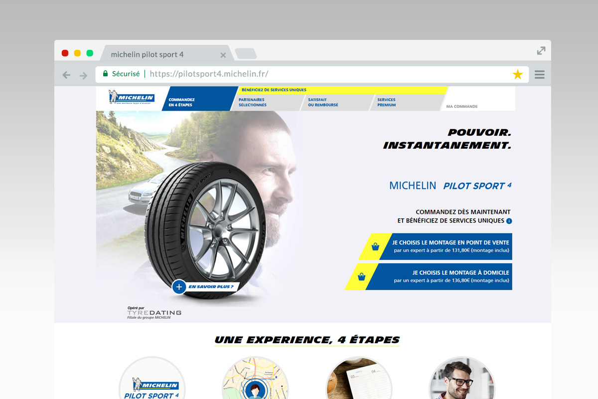 Michelin PS4 home page
